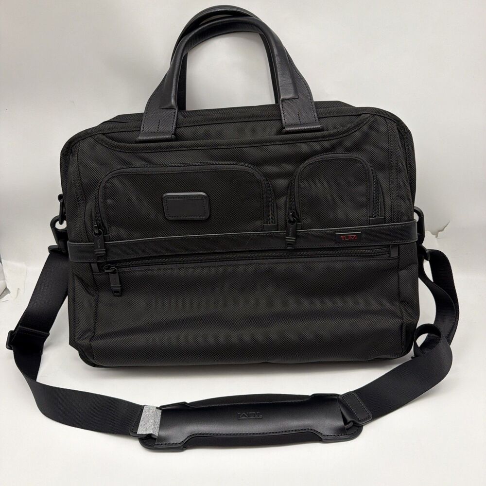 Tumi Alpha 2 Expandable Organize Brief T-Pass Black FXT Ballistic Nylon 26145D2U
